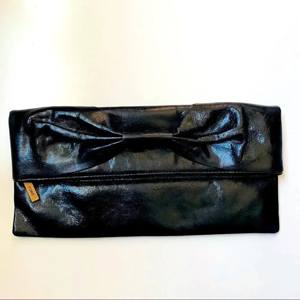 NWOT Hobo International Patent Leather Bow Clutch